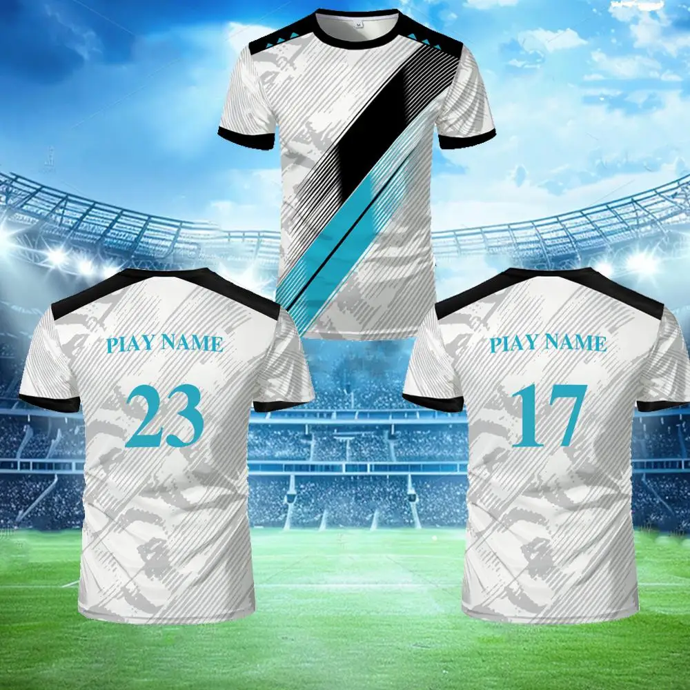 Summer White And Blue Striped Jersey Quick-drying Breathable T-shirt For Outdoor Training Men's O-neck Customizable Tops
Summer White And Blue Striped Jersey Quick-drying Breathable T-shirt For Outdoor Training Men's O-neck Customizable Tops