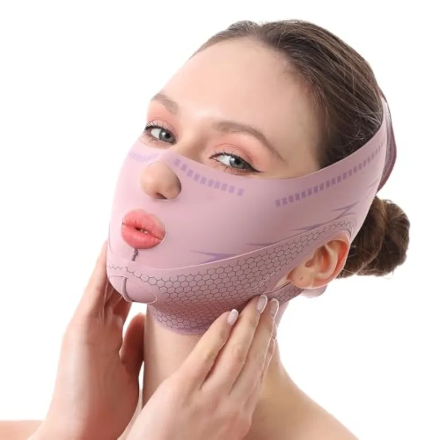 Face Lift Belt, Double Lifting Face Strap, Outline Lifting Shaping Chin Up Face Lifting Breathable V Shaped Belt
Face Lift Belt, Double Lifting Face Strap, Outline Lifting Shaping Chin Up Face Lifting Breathable V Shaped Belt