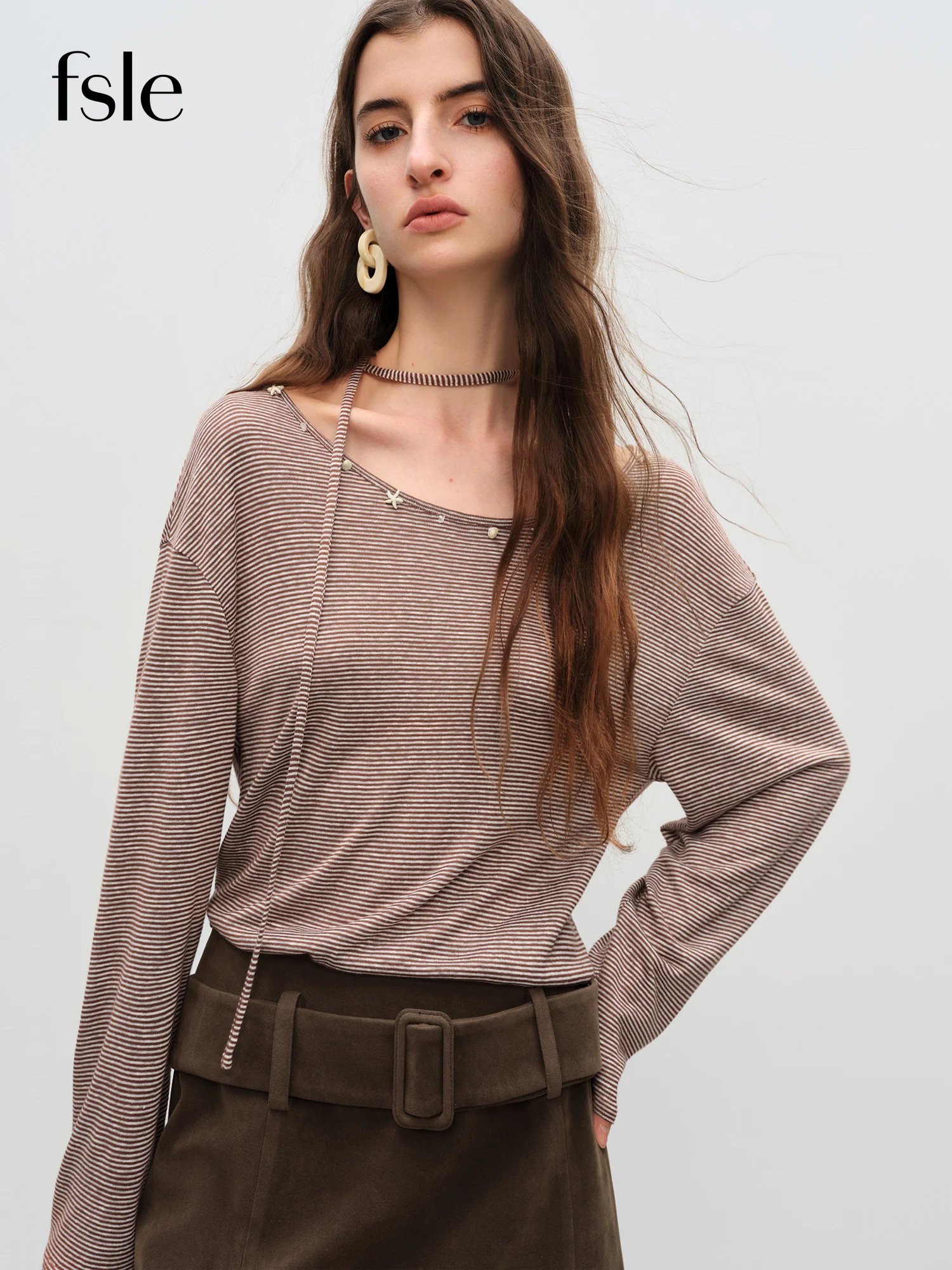 FSLE 【Premium Series】 Women's Laid-Back Striped Long Sleeve T-Shirt 2025 Autumn New Arrival T-Shirts Tops 25FE13019
FSLE 【Premium Series】 Women's Laid-Back Striped Long Sleeve T-Shirt 2025 Autumn New Arrival T-Shirts Tops 25FE13019