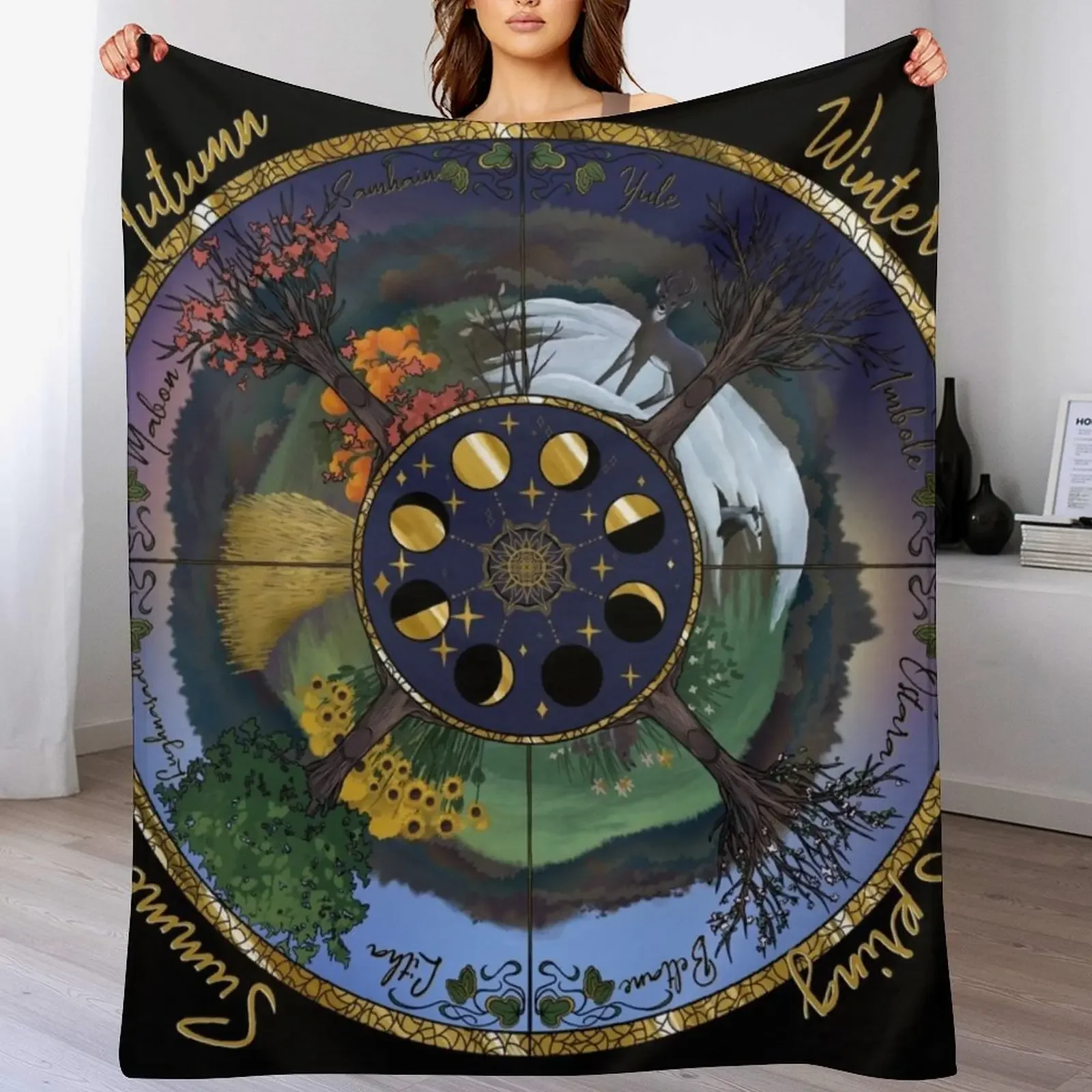 Wheel of the year Throw Blanket Comforter Custom Luxury Designer Plaid Blankets
Wheel of the year Throw Blanket Comforter Custom Luxury Designer Plaid Blankets