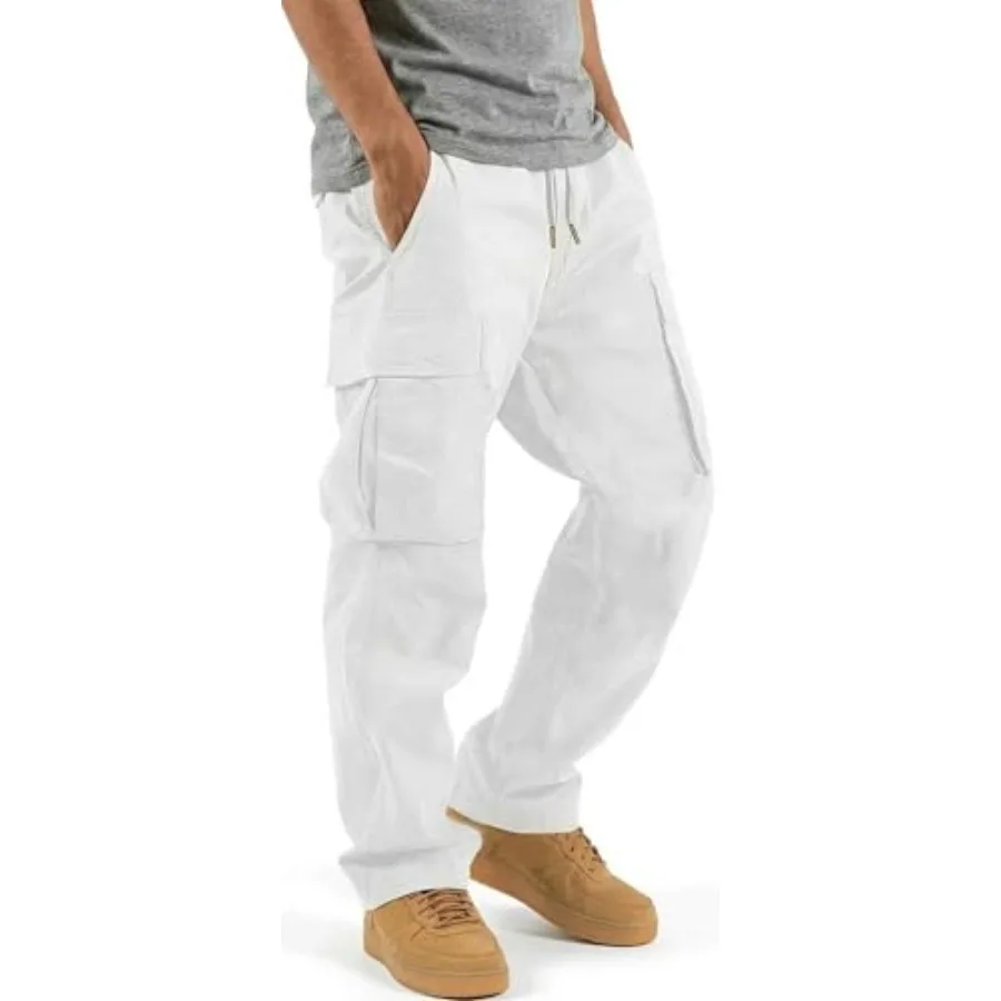 Mens Cargo Pants Drawstring Casual Hiking Pants Joggers Athletic Trousers Cotton Loose Straight Sweatpants for Men
Mens Cargo Pants Drawstring Casual Hiking Pants Joggers Athletic Trousers Cotton Loose Straight Sweatpants for Men