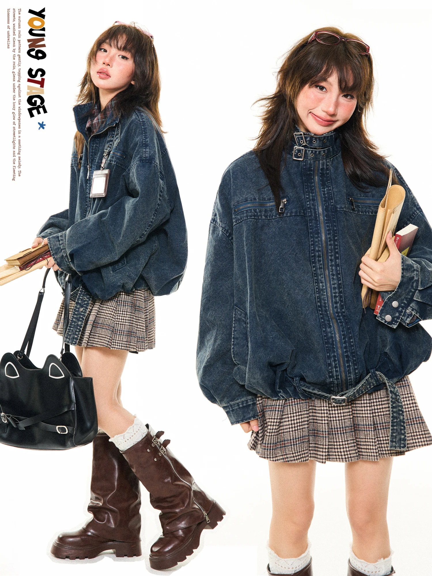 American Style Worn-In Denim Jacket Women's Loose Workwear Motorcycle Jacket Stand Collar Autumn Winter High-End Feelings
American Style Worn-In Denim Jacket Women's Loose Workwear Motorcycle Jacket Stand Collar Autumn Winter High-End Feelings