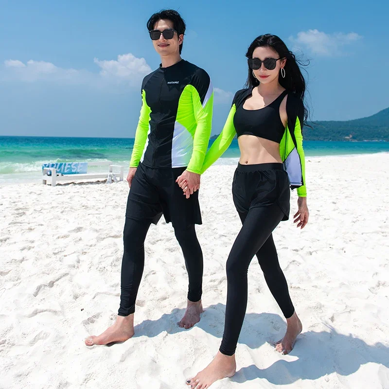 Korean Fashion Color Blocked Couple's Swimsuit 2025 New Long Sleeved Pants Sunscreen Conservative Diving Suit
Korean Fashion Color Blocked Couple's Swimsuit 2025 New Long Sleeved Pants Sunscreen Conservative Diving Suit