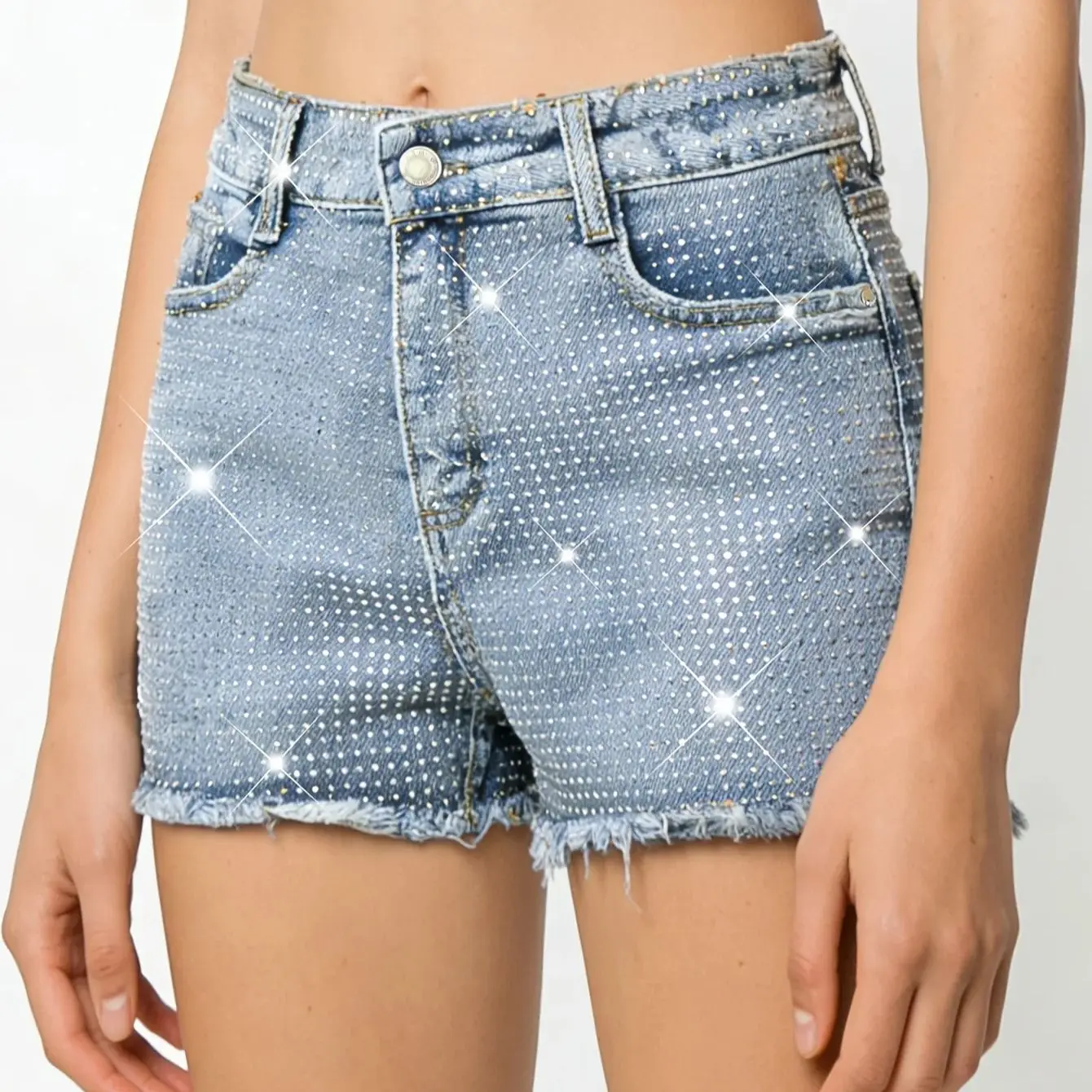 Fashion Rhinestone Raw Edge Denim Shorts For Women Spring Summer 2026 Elastic Blue Shorts Cool Girls Elegant Denim Shorts
Fashion Rhinestone Raw Edge Denim Shorts For Women Spring Summer 2026 Elastic Blue Shorts Cool Girls Elegant Denim Shorts