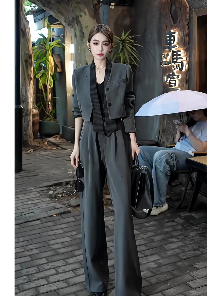 Korean Style Professional Design Tie Patchwork Suit Coat Straight Leg Pants Set Women's Fashion Ensemble Autumn 2026 New Arrival
Korean Style Professional Design Tie Patchwork Suit Coat Straight Leg Pants Set Women's Fashion Ensemble Autumn 2026 New Arrival