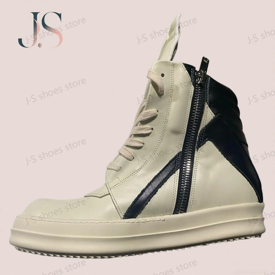 Brand Luxury Men Shoe Ankle Boot Ro High Top Casual Shoes White Leather Women Sneaker Lace Up Zipper Cowhide Boots Sneakers
Brand Luxury Men Shoe Ankle Boot Ro High Top Casual Shoes White Leather Women Sneaker Lace Up Zipper Cowhide Boots Sneakers