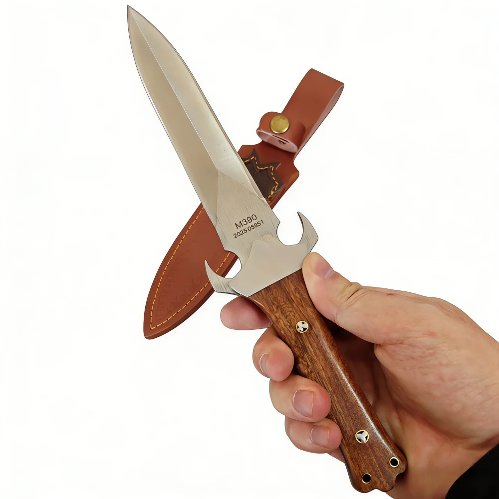 Vintage Fixed Blade Knife with Wooden Handle, Portable Outdoor Camping Hunting Knife with Leather Sheath, Collectible EDC Tool
Vintage Fixed Blade Knife with Wooden Handle, Portable Outdoor Camping Hunting Knife with Leather Sheath, Collectible EDC Tool