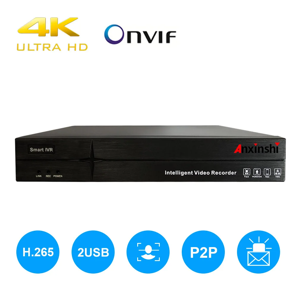 Anxinshi NVR H.265 9CH 4K POE Сетевой видеорегистратор Поддержка RJ45 Порт SATA HDMI VGA USB 2.0 DC12V3A для камеры
Anxinshi NVR H.265 9CH 4K POE Сетевой видеорегистратор Поддержка RJ45 Порт SATA HDMI VGA USB 2.0 DC12V3A для камеры