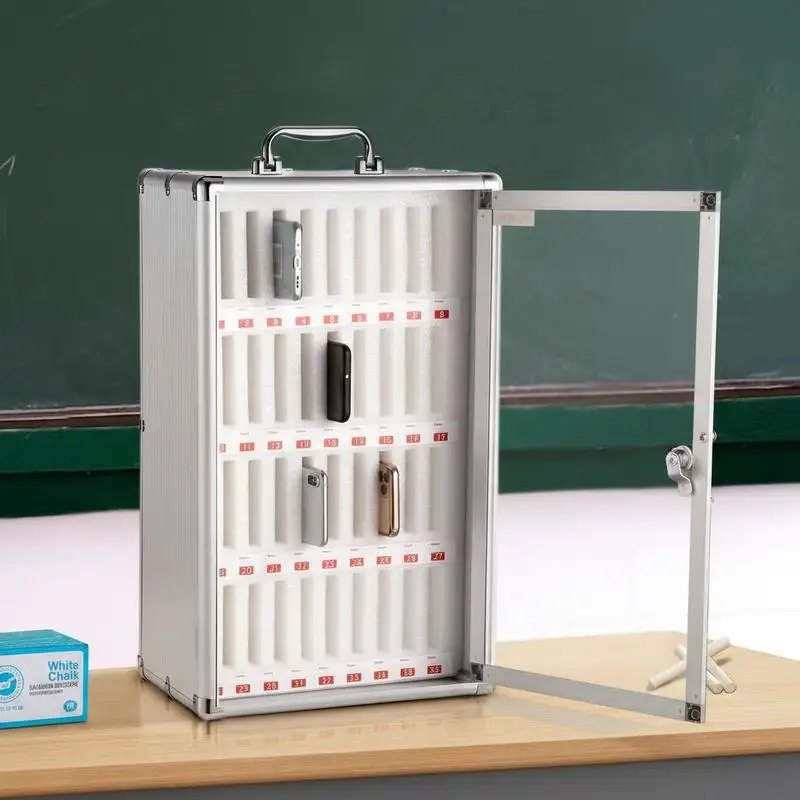 Mobile Phone Organizer 36 Slots For School Classroom Office Gym Portable Handle Key Lock Handwritten Tags Wall Mounted Silver Aluminum Alloy Shell 12.2x7.8x20 inch
Mobile Phone Organizer 36 Slots For School Classroom Office Gym Portable Handle Key Lock Handwritten Tags Wall Mounted Silver Aluminum Alloy Shell 12.2x7.8x20 inch