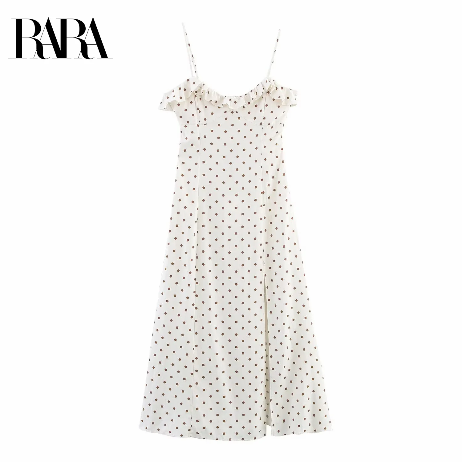 RARA Women's Summer New Ruffle Neckline Casual Elegant Sleeveless Halter Mid - length Polka Dot Linen Dress
RARA Women's Summer New Ruffle Neckline Casual Elegant Sleeveless Halter Mid - length Polka Dot Linen Dress