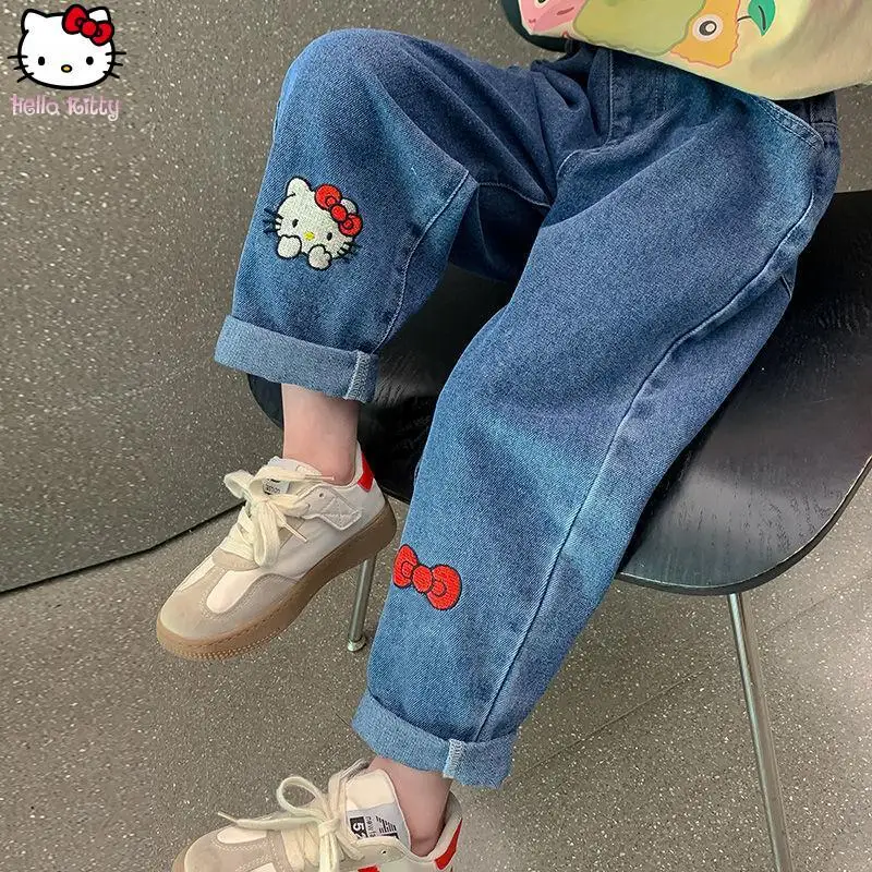 Cartoon Hello Kitty Girls Clothing Jeans Anime Autumn Winter Kawaii New Style Girls Halloween Straight Pant Sanrio Wide Leg Pant
Cartoon Hello Kitty Girls Clothing Jeans Anime Autumn Winter Kawaii New Style Girls Halloween Straight Pant Sanrio Wide Leg Pant