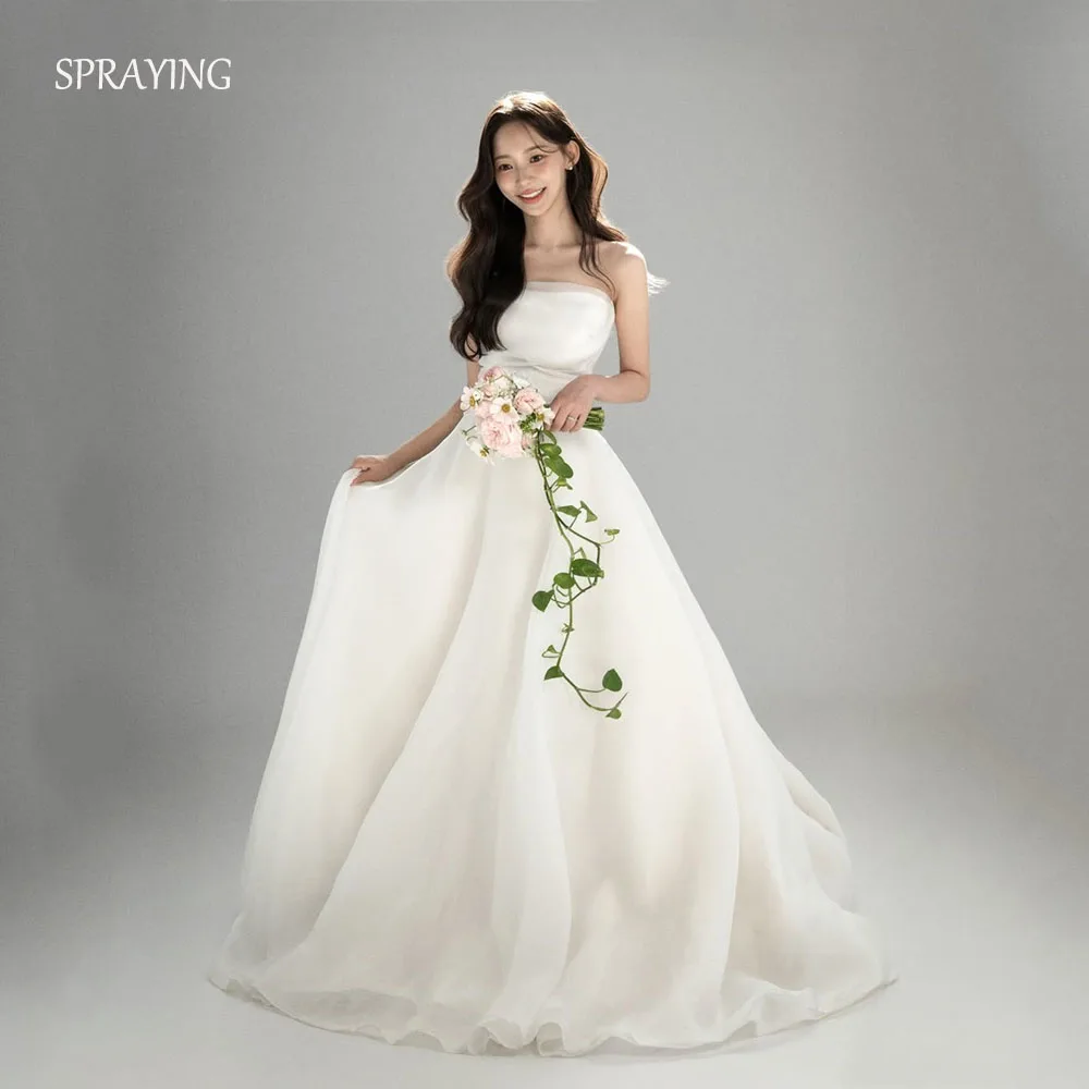 SPRAYING Elegant Ivory A line Long Wedding Dresses Korea Photo Shoot Strapless Organza Corset Bridal Gowns Customized 웨딩드레스
SPRAYING Elegant Ivory A line Long Wedding Dresses Korea Photo Shoot Strapless Organza Corset Bridal Gowns Customized 웨딩드레스