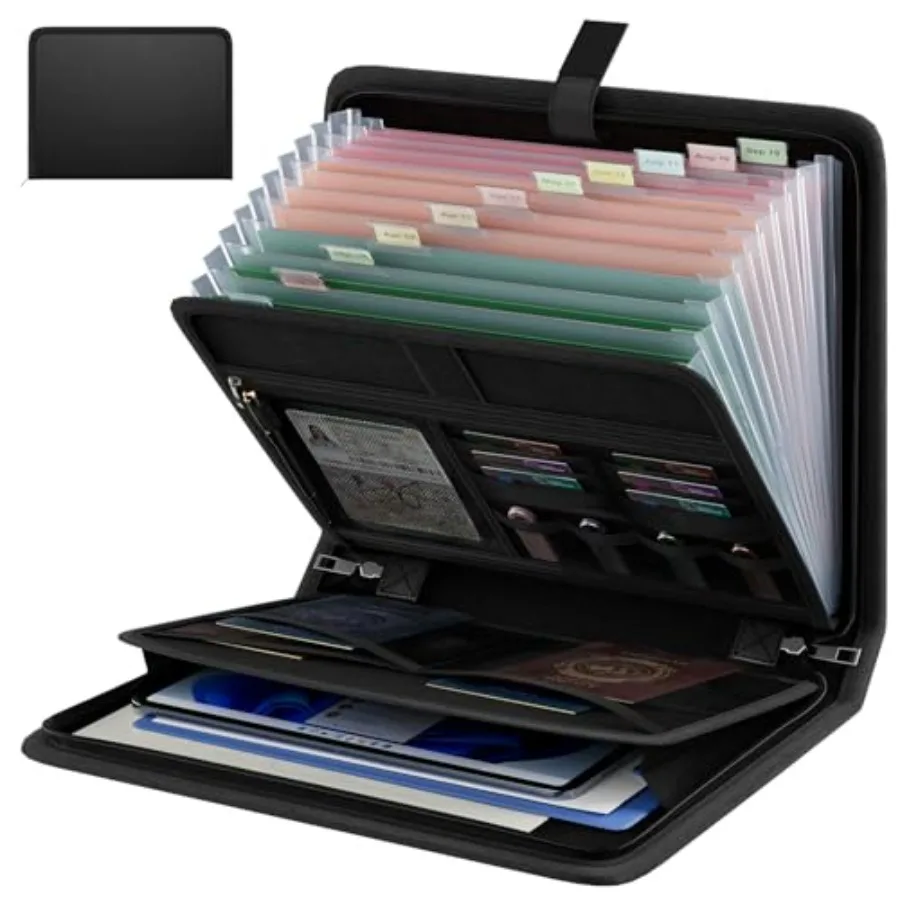 Fireproof Accordion File Organizer, Portable Expanding File Folder with Waterproof ZipperandLabels, Document Organizer with 13
Fireproof Accordion File Organizer, Portable Expanding File Folder with Waterproof ZipperandLabels, Document Organizer with 13