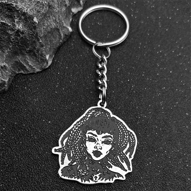 Goth Dark Girl Moon Pendant Keychain For Women Men Stainless Steel Silver Color Fashion Witchcraft Bag Charm Keychain Jewelry
Goth Dark Girl Moon Pendant Keychain For Women Men Stainless Steel Silver Color Fashion Witchcraft Bag Charm Keychain Jewelry