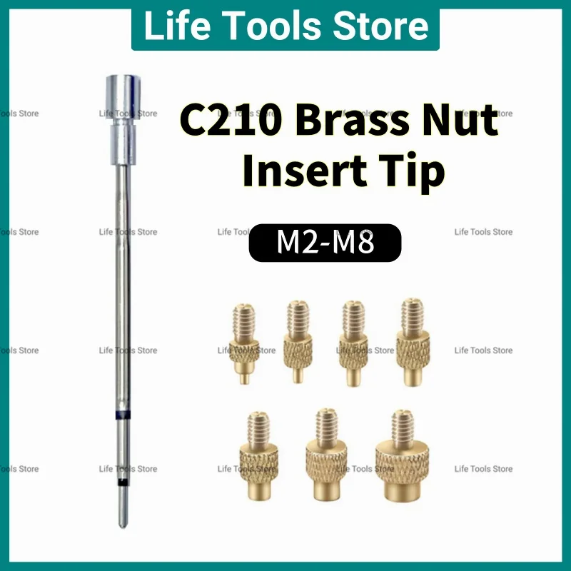 C210 HS-02B Solder Iron Tip And M2-M8 Hot Melt Brass Nut Embedded Kit Heating Insert Replacement Tool For 3D Printing Modify
C210 HS-02B Solder Iron Tip And M2-M8 Hot Melt Brass Nut Embedded Kit Heating Insert Replacement Tool For 3D Printing Modify
