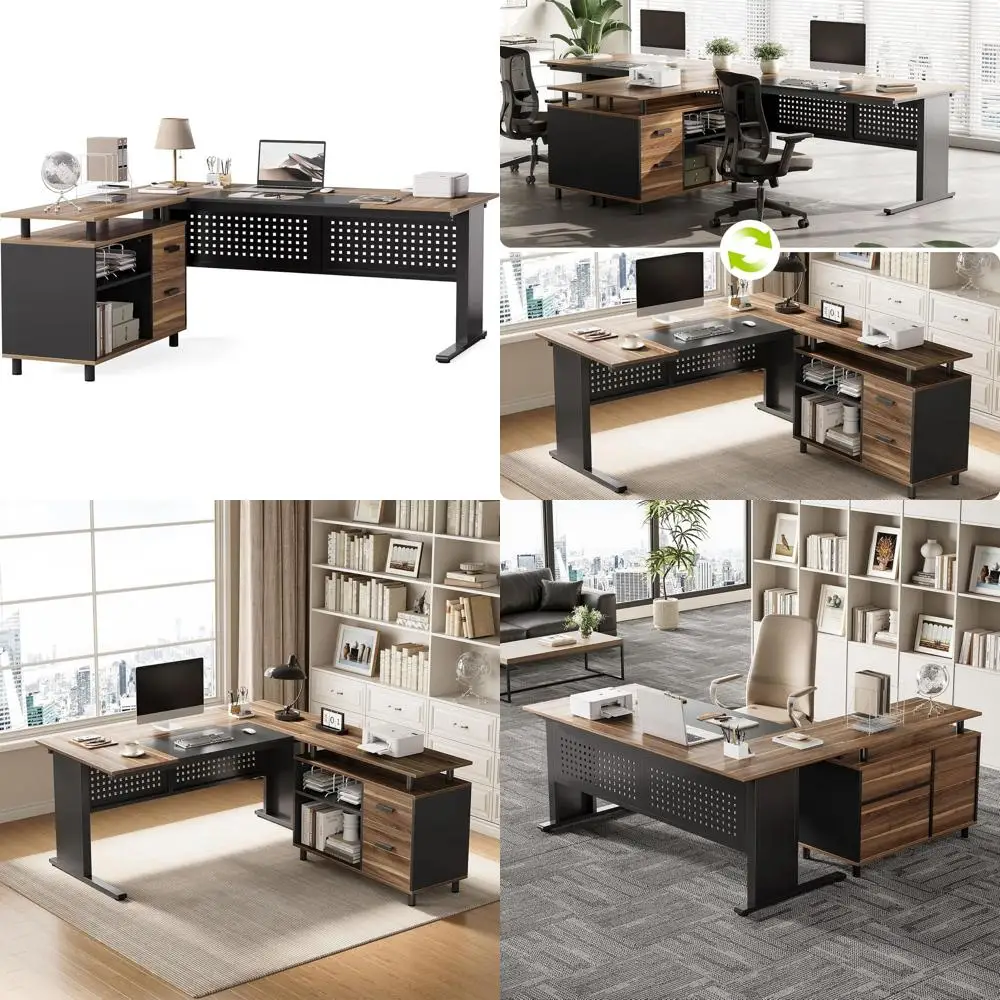 Large Computer Desk with ile Cabinet, 63 Inch L Shaped Executive Oice Desk with Ders and Storage Shelves, Businurniture Workstat
Large Computer Desk with ile Cabinet, 63 Inch L Shaped Executive Oice Desk with Ders and Storage Shelves, Businurniture Workstat