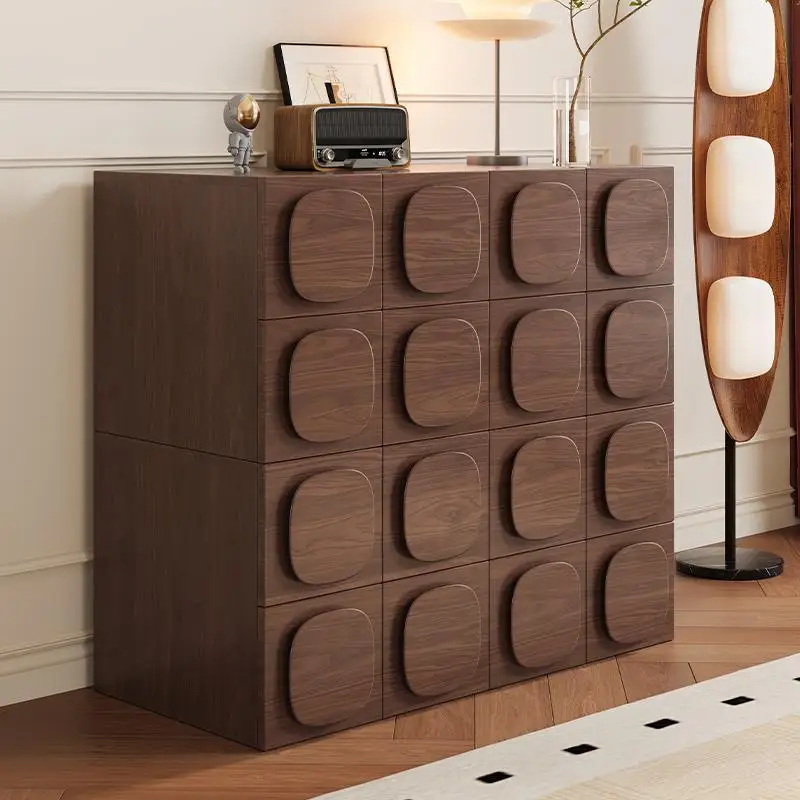 Medieval style card door cabinet walnut solid wood chest cabinet living room TV cabinet retro style storage bedside table
Medieval style card door cabinet walnut solid wood chest cabinet living room TV cabinet retro style storage bedside table