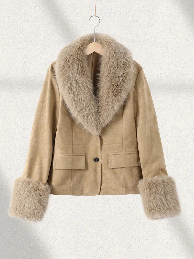 Винтажная лоскутная куртка с меховым воротником, женская замшевая куртка цвета хаки с длинными рукавами и лацканами, женская куртка 202, осенне-зимняя женская новая верхняя одежда
Винтажная лоскутная куртка с меховым воротником, женская замшевая куртка цвета хаки с длинными рукавами и лацканами, женская куртка 202, осенне-зимняя женская новая верхняя одежда