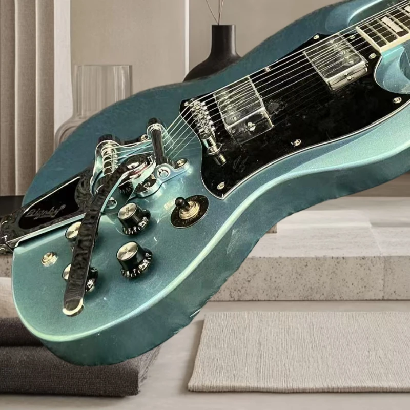Free Shipping Pelham Blue SGASA Guitar HH Pickups Bigsby Tremolo Mahogany Body Rosewood Neck Black Pickguard Vintage Rock Blues
Free Shipping Pelham Blue SGASA Guitar HH Pickups Bigsby Tremolo Mahogany Body Rosewood Neck Black Pickguard Vintage Rock Blues