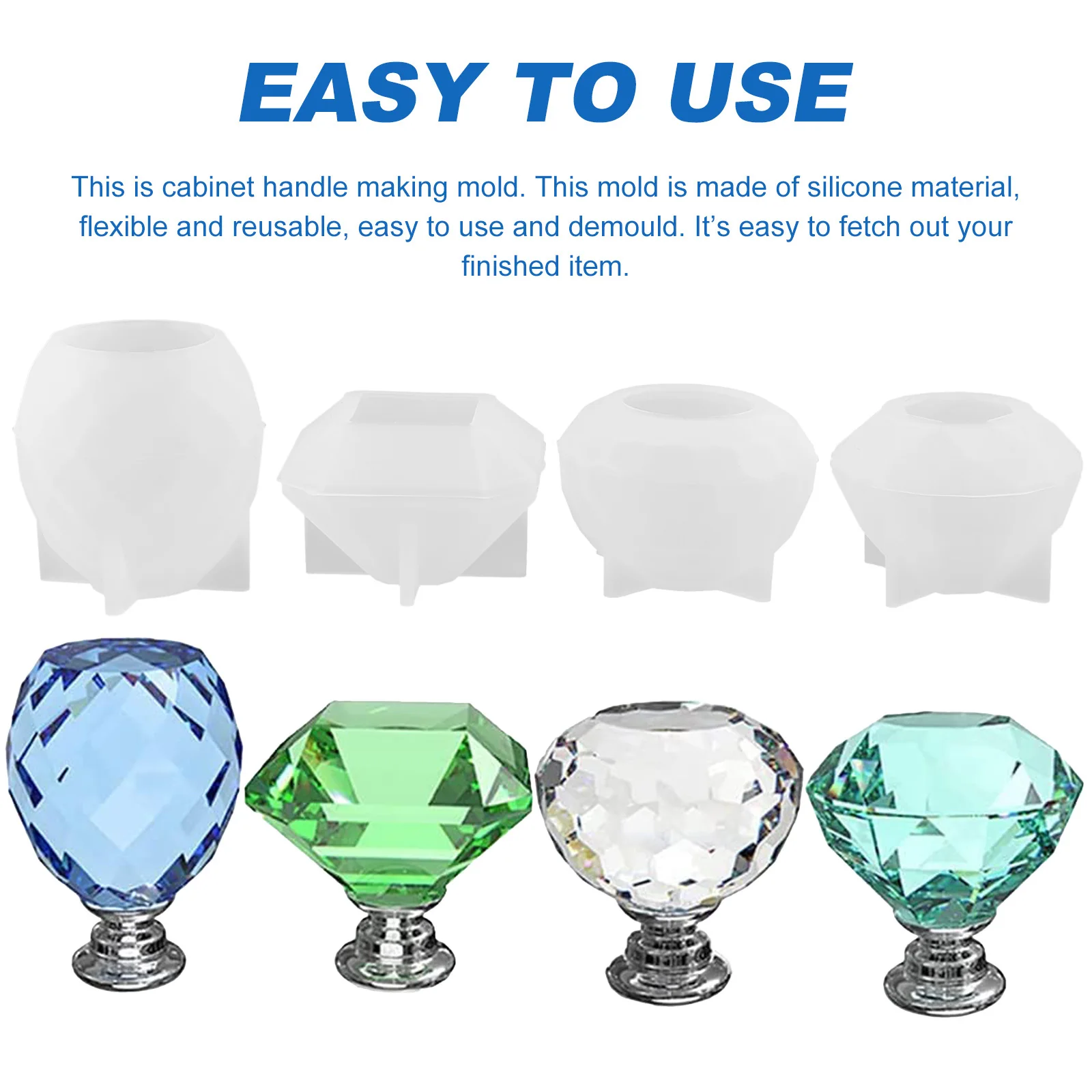 1Set Crystal Epoxy Mold for Door Handle Making Reusable Silicone Cabinet Pull Handle DIY Craft Molds Smooth Demould Fine Texture
1Set Crystal Epoxy Mold for Door Handle Making Reusable Silicone Cabinet Pull Handle DIY Craft Molds Smooth Demould Fine Texture