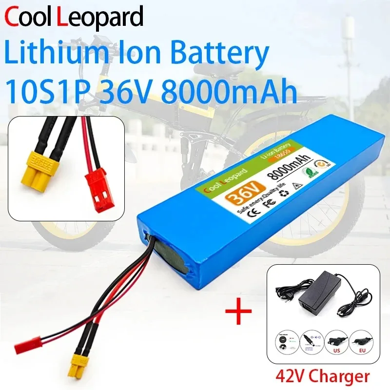 10S1P 18650 36V 8Ah Battery Pack Rechargeable Batteries For Electric Bicycle Moped Scooter Replacement Li-ion Battery With BMS 
10S1P 18650 36V 8Ah Battery Pack Rechargeable Batteries For Electric Bicycle Moped Scooter Replacement Li-ion Battery With BMS