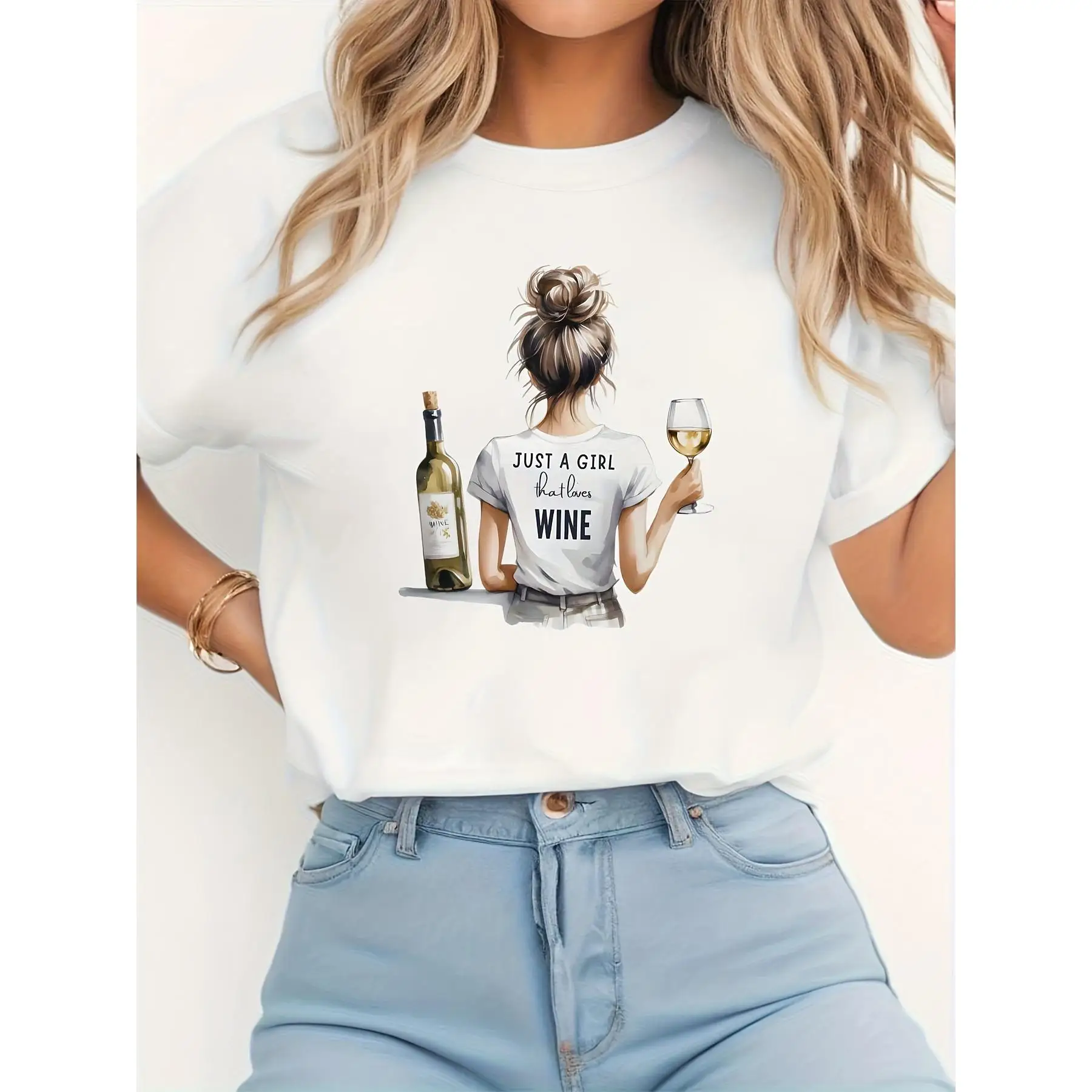 Just a Girl Who Loves Wine Shirt - Cute Back View Girl Graphic Tee for Women Summer Wine Lover Gift Top
Just a Girl Who Loves Wine Shirt - Cute Back View Girl Graphic Tee for Women Summer Wine Lover Gift Top