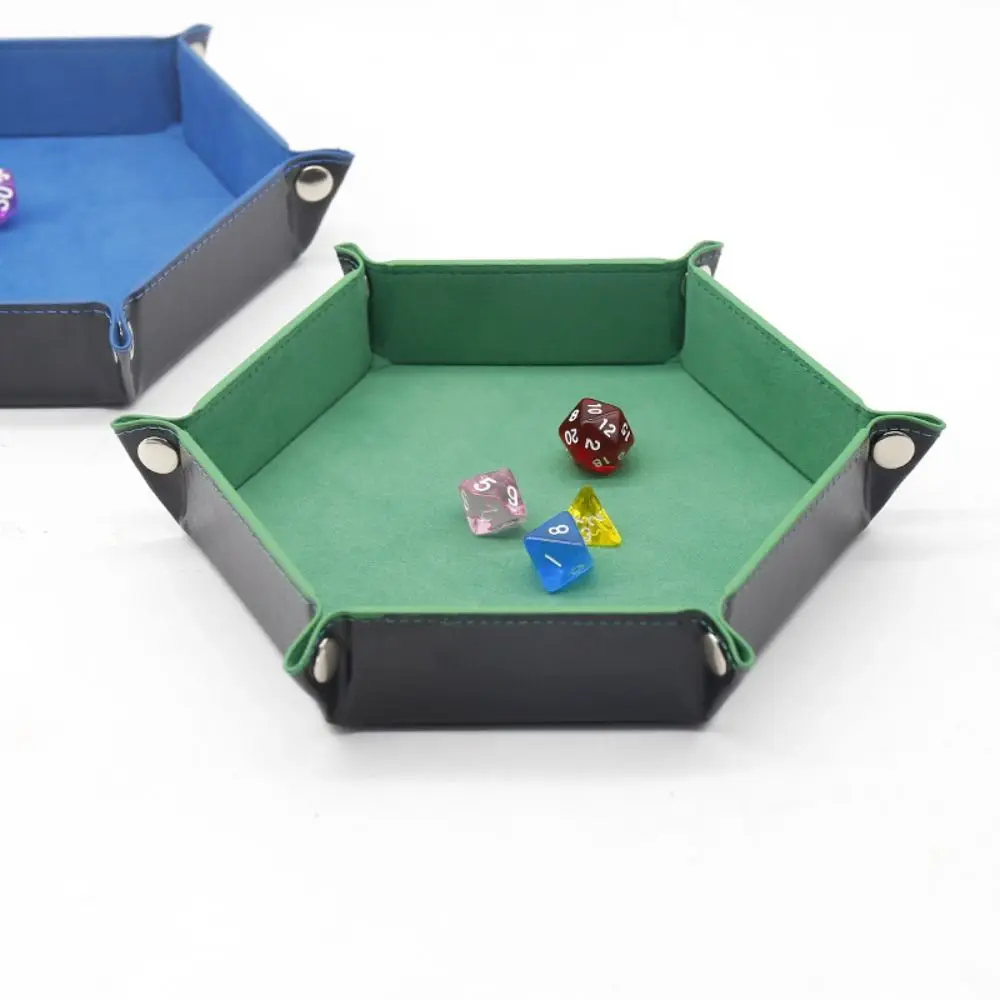 New PU Leather Dice Tray Velvet Cloth 12 Colors Storage Box Hexagonal Foldable Desktop Tray Dice Game
New PU Leather Dice Tray Velvet Cloth 12 Colors Storage Box Hexagonal Foldable Desktop Tray Dice Game