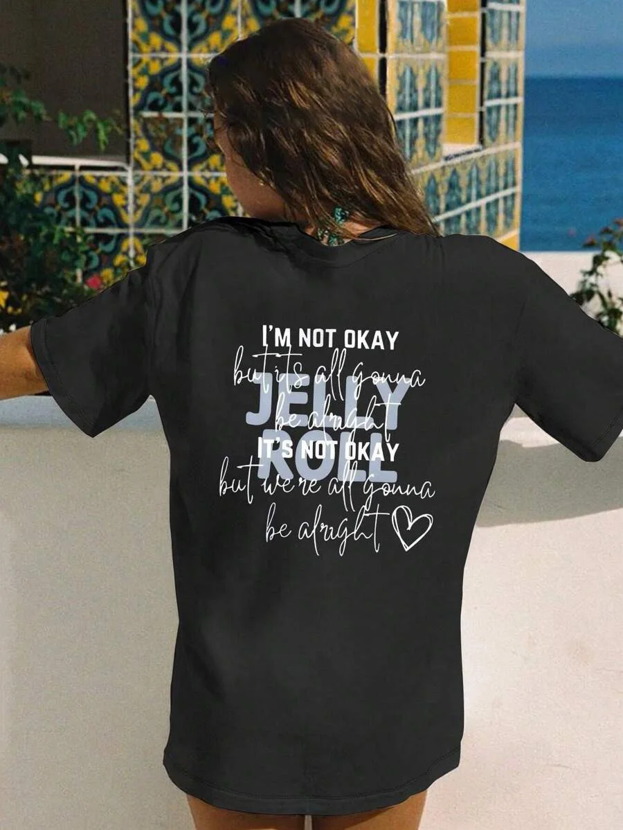 Plus - Size Inspirational Jelly Roll Graphic Tee, Black Short - Sleeve with Motivational Slogan
Plus - Size Inspirational Jelly Roll Graphic Tee, Black Short - Sleeve with Motivational Slogan
