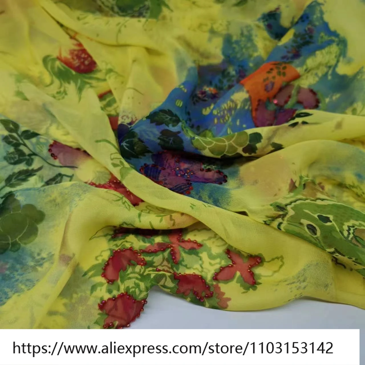 Designer Sewing Fabric Lightweight Women's Nail Pearl Embroidery Sequined Silk Qiaoqi 8momme Fashion
Designer Sewing Fabric Lightweight Women's Nail Pearl Embroidery Sequined Silk Qiaoqi 8momme Fashion
