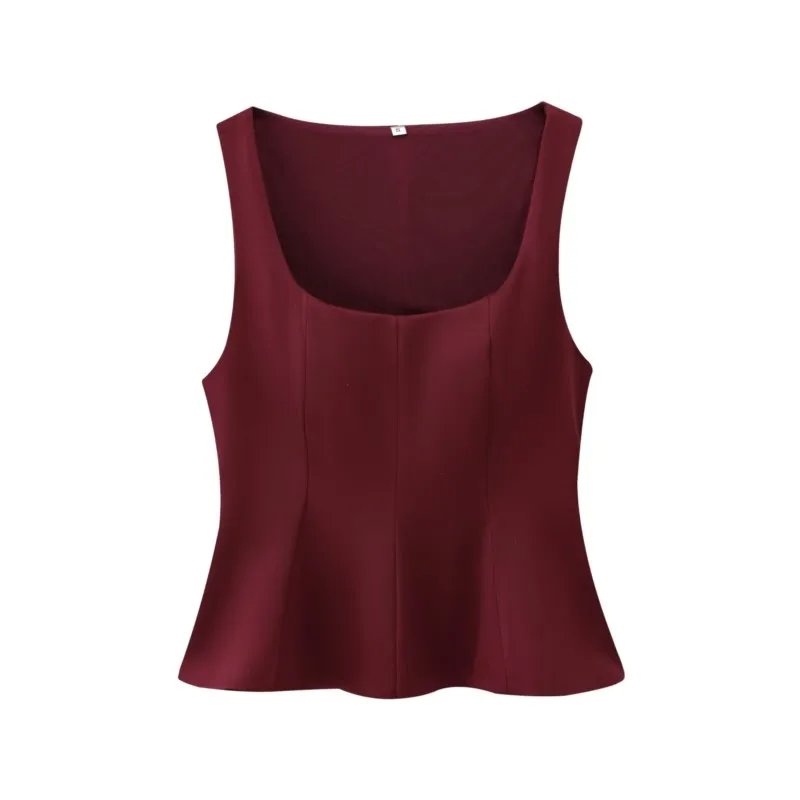 Women's Sleeveless Tops Fashion Square Collar Side Zipper Female Tops
Women's Sleeveless Tops Fashion Square Collar Side Zipper Female Tops