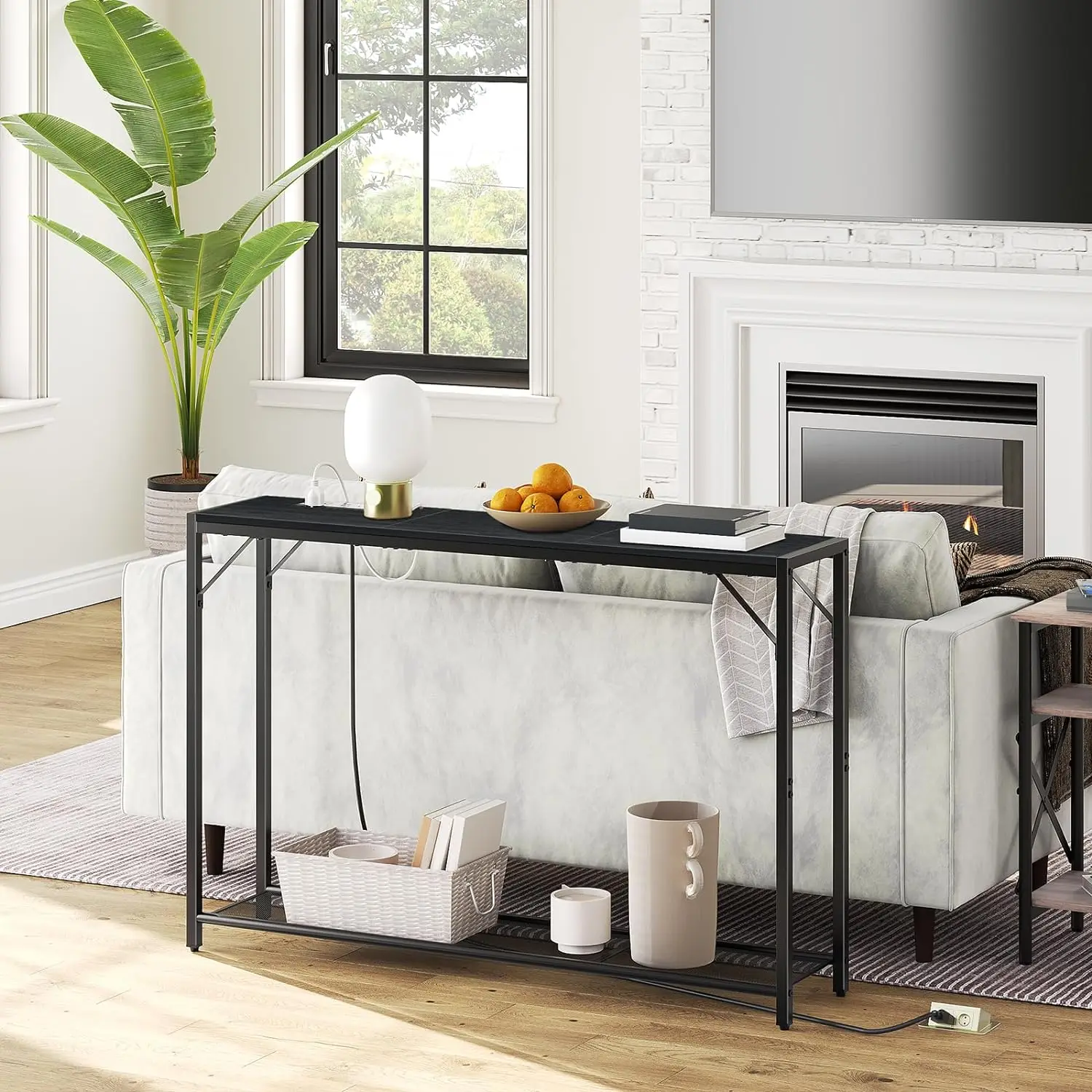MAHANCRIS Sofa Table with Power Outlet, 43.7" Console Table with USB Ports, Behind Couch Table, Entryway Table for Living Room,
MAHANCRIS Sofa Table with Power Outlet, 43.7" Console Table with USB Ports, Behind Couch Table, Entryway Table for Living Room,