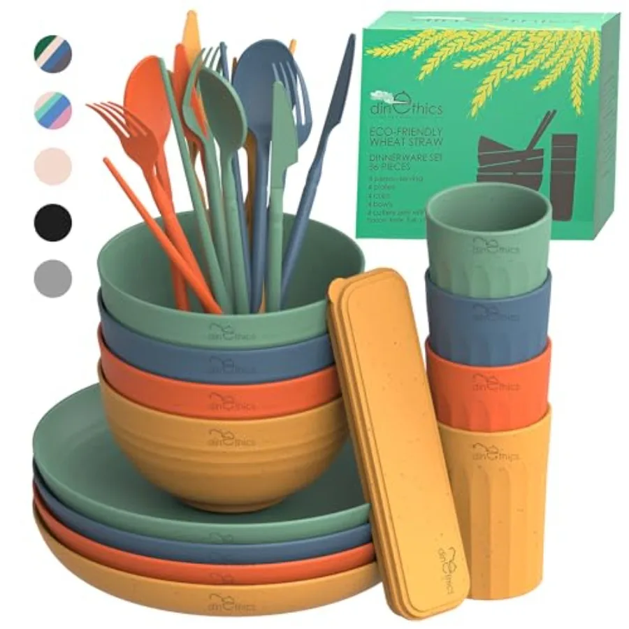 Wheat Straw Dinnerware Sets For 4 - Camping Plates Cups And Bowls Set - Dishwasher Microwave Safe Dishes - Alternate To Plastic
Wheat Straw Dinnerware Sets For 4 - Camping Plates Cups And Bowls Set - Dishwasher Microwave Safe Dishes - Alternate To Plastic