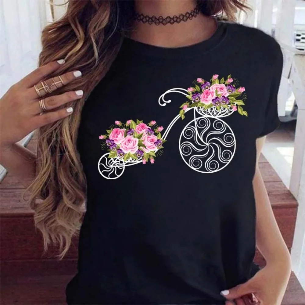 Maycaur Women Flower Bicycle Trend T-shirts Short Sleeve Ladies Fashion Casual Clothing Cartoon Female Tee Graphic Tshirt Tops
Maycaur Women Flower Bicycle Trend T-shirts Short Sleeve Ladies Fashion Casual Clothing Cartoon Female Tee Graphic Tshirt Tops