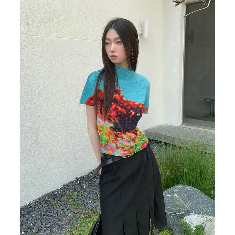 Футболка с рисунком во французском стиле, новинка 2025, женский облегающий топ с короткими рукавами, мраморный принт, круглый вырез, парижская эстетичная мода
Футболка с рисунком во французском стиле, новинка 2025, женский облегающий топ с короткими рукавами, мраморный принт, круглый вырез, парижская эстетичная мода