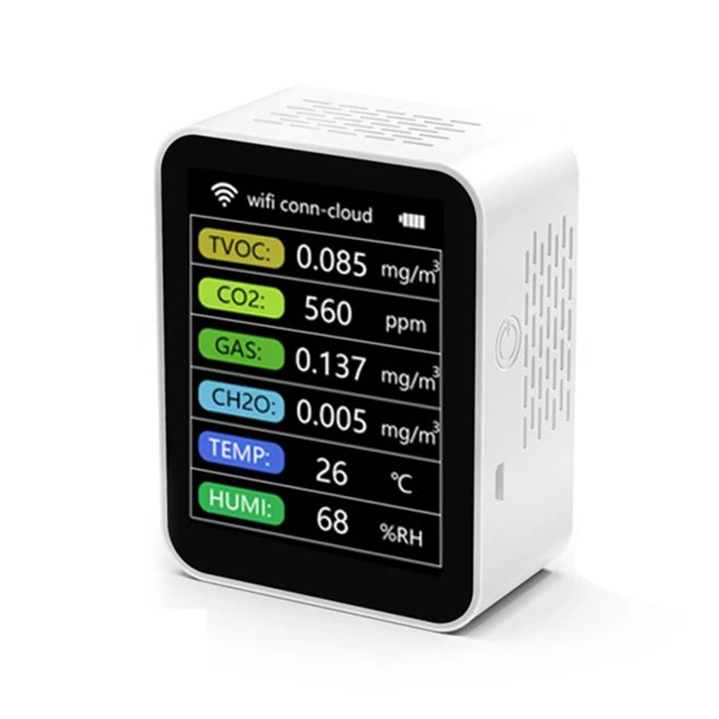 2025 New-Wifi Smart Air Quality Monitor CO2 Meter TVOC HCHO PM2.5 Tester Digital CO2 Sensor Formaldehyde Gas Detector Tuya APP
2025 New-Wifi Smart Air Quality Monitor CO2 Meter TVOC HCHO PM2.5 Tester Digital CO2 Sensor Formaldehyde Gas Detector Tuya APP