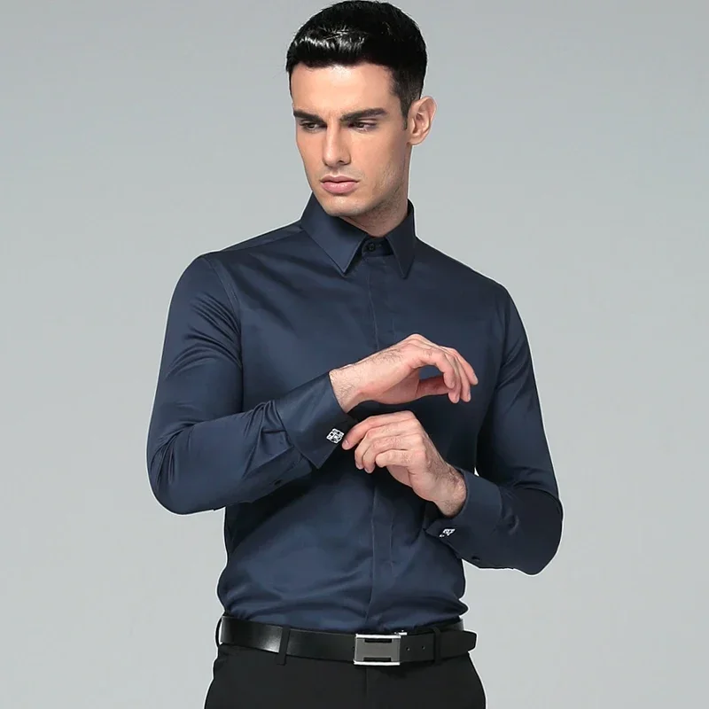 High Quality 2024 Brands New Regular Fit Shirts for Men Business Long Sleeve Cufflink Cotton Solid Color Camisas De Hombre
High Quality 2024 Brands New Regular Fit Shirts for Men Business Long Sleeve Cufflink Cotton Solid Color Camisas De Hombre
