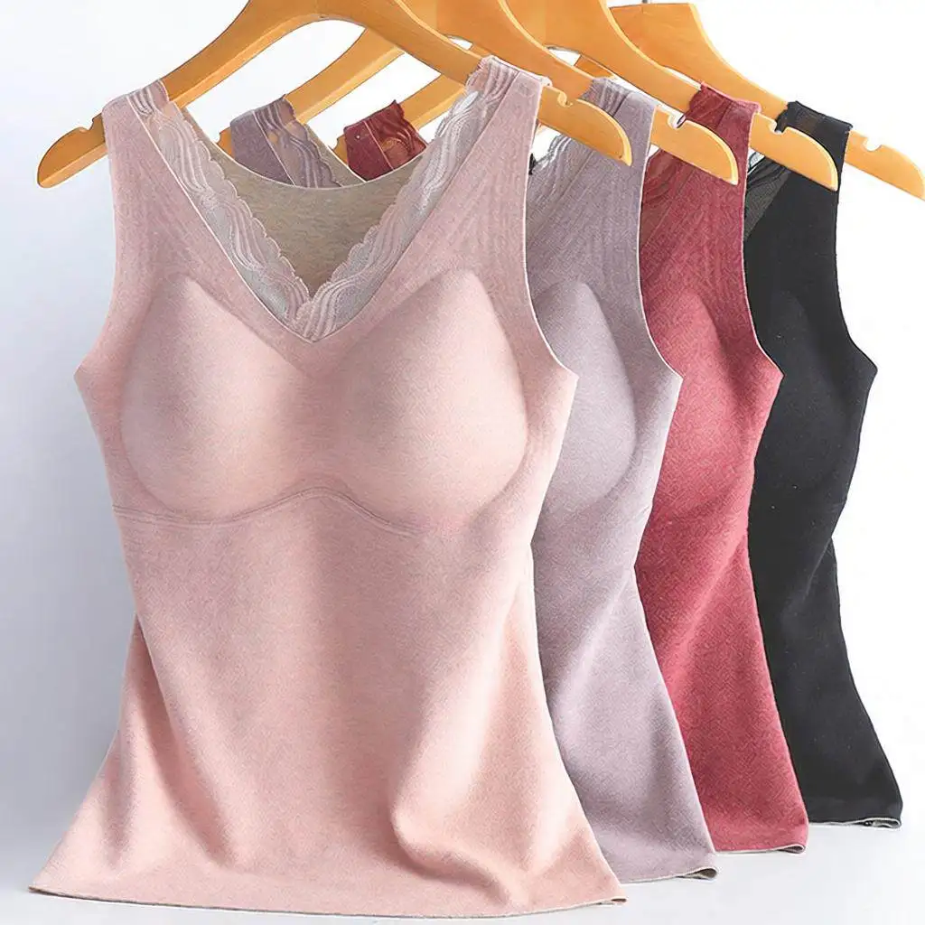 Warm One-Piece Ladies Vest with Chest Pad No Need to Wear Bra Winter Base Layer Underwear Fleece Wool Polyester Fiber
Warm One-Piece Ladies Vest with Chest Pad No Need to Wear Bra Winter Base Layer Underwear Fleece Wool Polyester Fiber