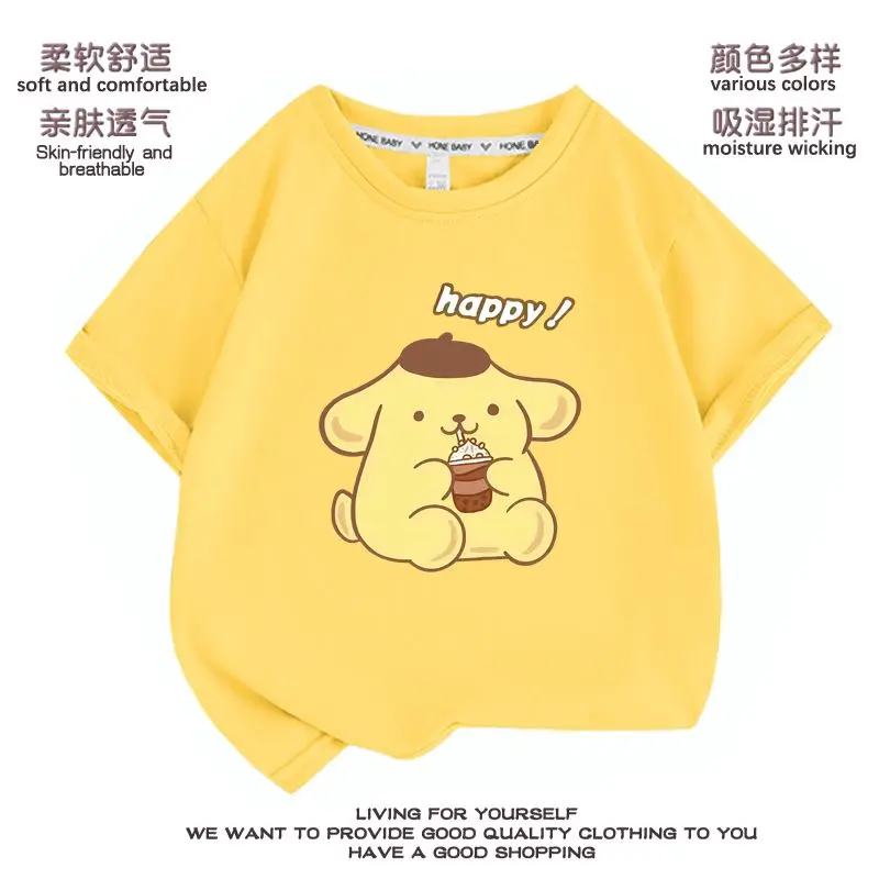 Sweet Pompompurin Kawaii Sanrio Anime Short Sleeve T-Shirt Summer Cute Cartoon Baby Loose Clothing Gifts Toys for Kids
Sweet Pompompurin Kawaii Sanrio Anime Short Sleeve T-Shirt Summer Cute Cartoon Baby Loose Clothing Gifts Toys for Kids