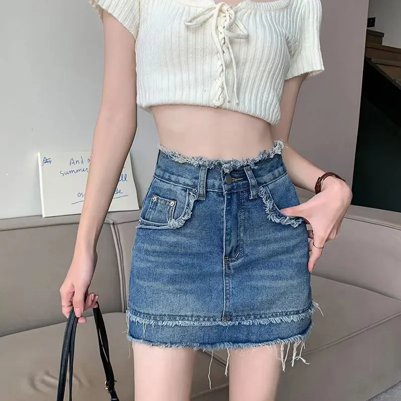 2023 Women Fashion Vintage Jeans Skirts Casual High Waist A-Line Denim Skirt For Female Sexy Hip Wrap Mini Skirts
2023 Women Fashion Vintage Jeans Skirts Casual High Waist A-Line Denim Skirt For Female Sexy Hip Wrap Mini Skirts
