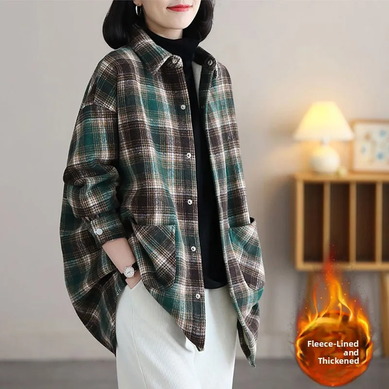 Женская винтажная клетчатая фланелевая куртка Irt со свободным воротником, верхняя версия, зимний сезон, детали на пуговицах, обычная длина
Женская винтажная клетчатая фланелевая куртка Irt со свободным воротником, верхняя версия, зимний сезон, детали на пуговицах, обычная длина