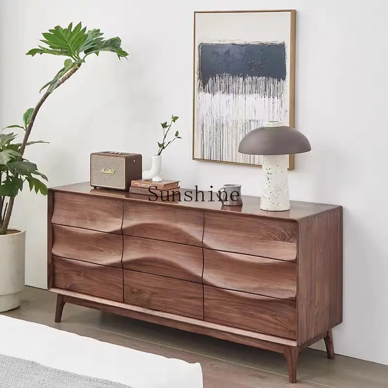 North American black walnut nine chest cabinet living room porch drawer storage cabinet
North American black walnut nine chest cabinet living room porch drawer storage cabinet