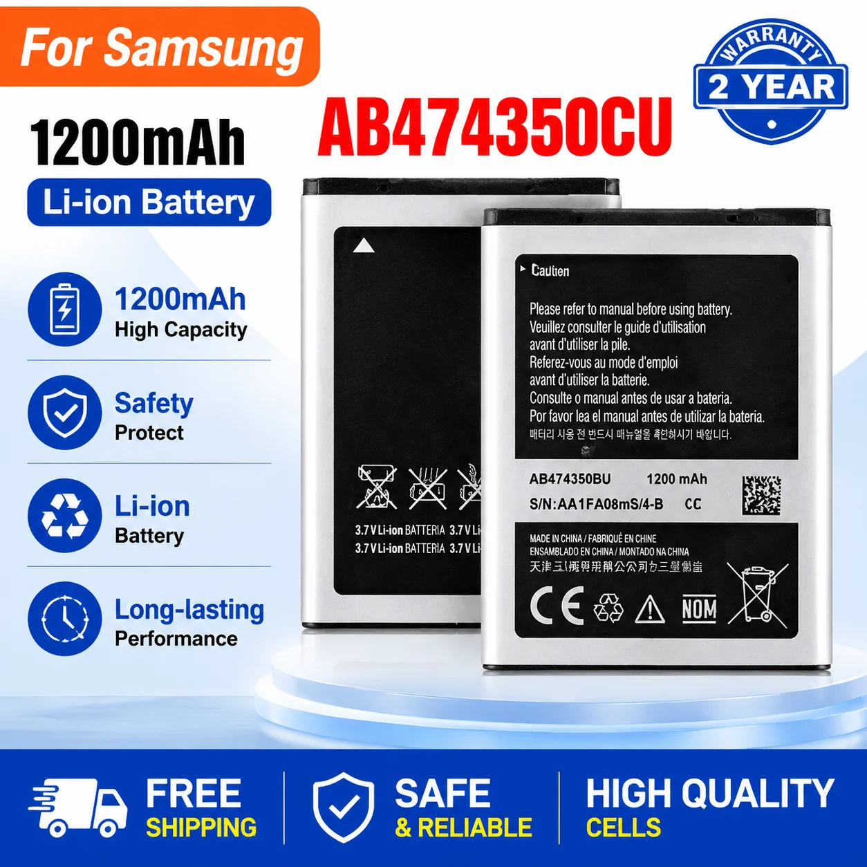 EB-BG360CBU Phone Battery – Replacement for Samsung J2 J200 Core, G360 G360P G361, AB533640CU AB653850CU
EB-BG360CBU Phone Battery – Replacement for Samsung J2 J200 Core, G360 G360P G361, AB533640CU AB653850CU