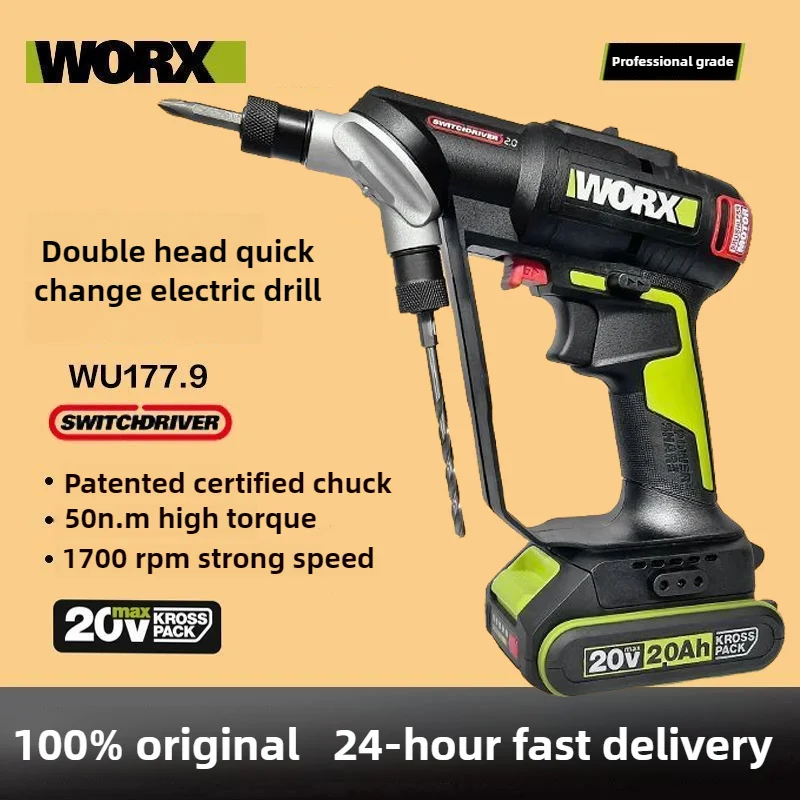 Worx WU177 1/4 Inch Electric Impact Drill 50N.m Brushless Motor 6.35MM Double Headed Quick Change Drill Hex Scoket 20V Battery
Worx WU177 1/4 Inch Electric Impact Drill 50N.m Brushless Motor 6.35MM Double Headed Quick Change Drill Hex Scoket 20V Battery