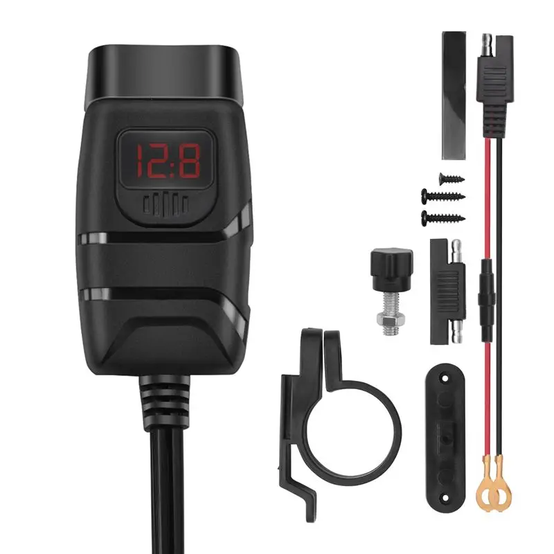 Dual USB 12V Waterproof Motorcycle Handlebar Quick 3.0 With Voltmeter USB Motorcycle Adapter-A97E
Dual USB 12V Waterproof Motorcycle Handlebar Quick 3.0 With Voltmeter USB Motorcycle Adapter-A97E