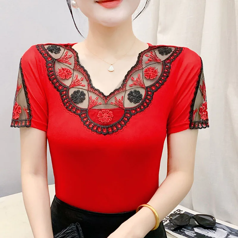 2025,New,Summer,European,Clothes,T-Shirt,Chic,Sexy,V-Neck,Patchwork,Shiny,Diamonds,Embroidery,Women,Tops,Short Sleeve,Tees,56028
2025,New,Summer,European,Clothes,T-Shirt,Chic,Sexy,V-Neck,Patchwork,Shiny,Diamonds,Embroidery,Women,Tops,Short Sleeve,Tees,56028