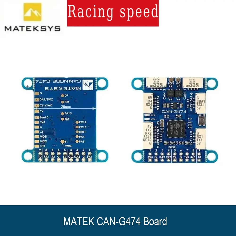 MATEK CAN-G474 Board with 5Mbit/s CAN Transceiver and STM32G474 MCU AP_PERIPH CAN NODE for RC FPV Drone
MATEK CAN-G474 Board with 5Mbit/s CAN Transceiver and STM32G474 MCU AP_PERIPH CAN NODE for RC FPV Drone