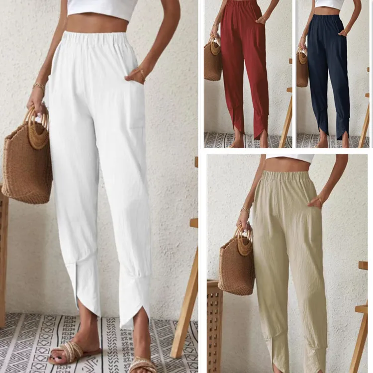2025 Women's Summer New Elastic Solid Pocket Trousers Fashionable Cotton Waist Casual Commuting Loose Versatile Style Trousers
2025 Women's Summer New Elastic Solid Pocket Trousers Fashionable Cotton Waist Casual Commuting Loose Versatile Style Trousers