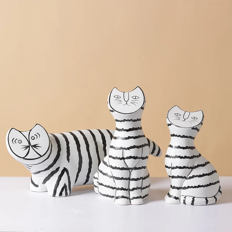 Black and white striped flat face cat ornaments TV cabinet wine cabinet desk bedside table desktop decoration handmade
Black and white striped flat face cat ornaments TV cabinet wine cabinet desk bedside table desktop decoration handmade