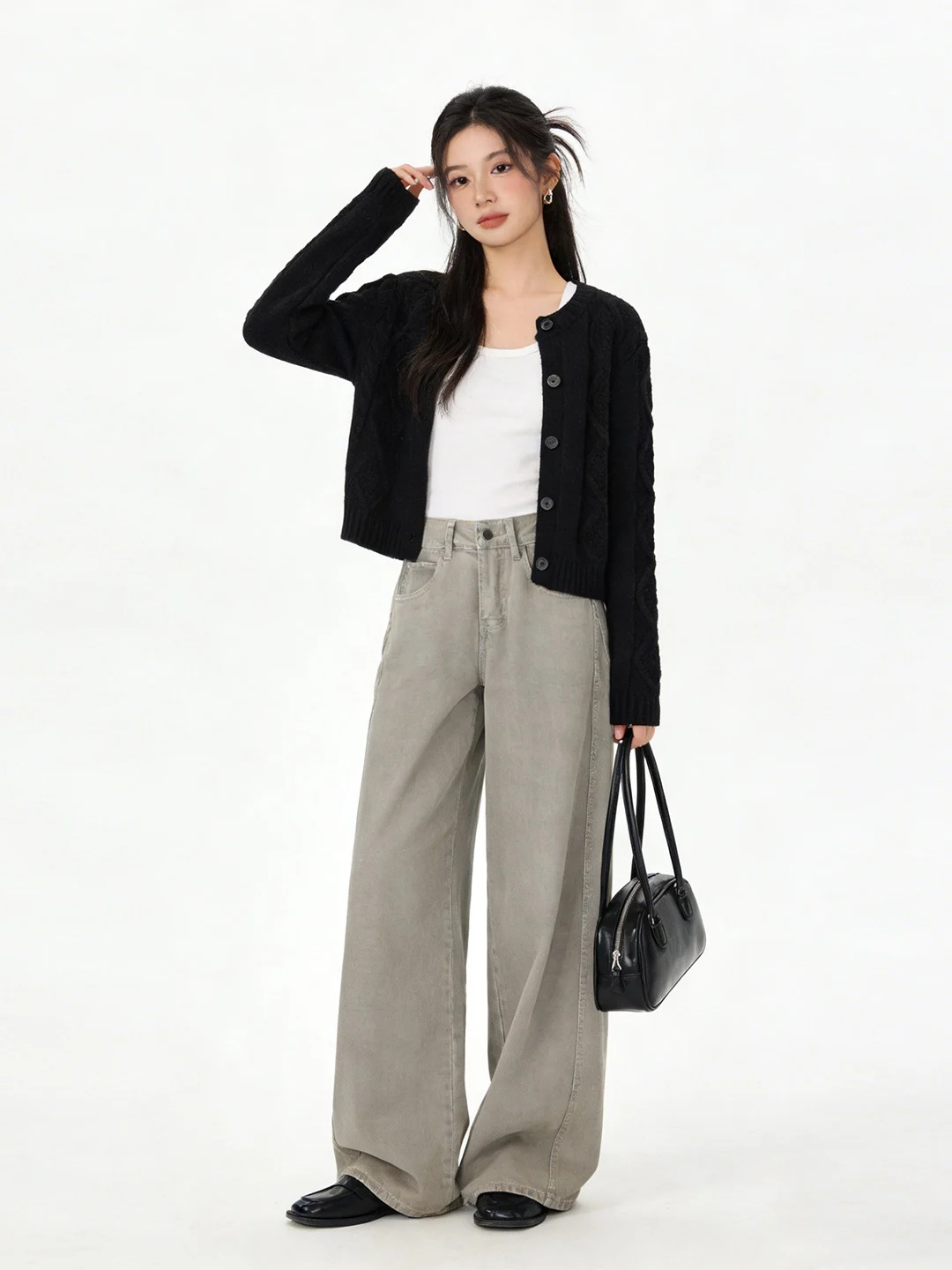 High Waist Wide Leg Loose Fit Casual Jeans Commuter Versatile Soft Denim Early Spring Korean Sle Floor-Length Pants
High Waist Wide Leg Loose Fit Casual Jeans Commuter Versatile Soft Denim Early Spring Korean Sle Floor-Length Pants