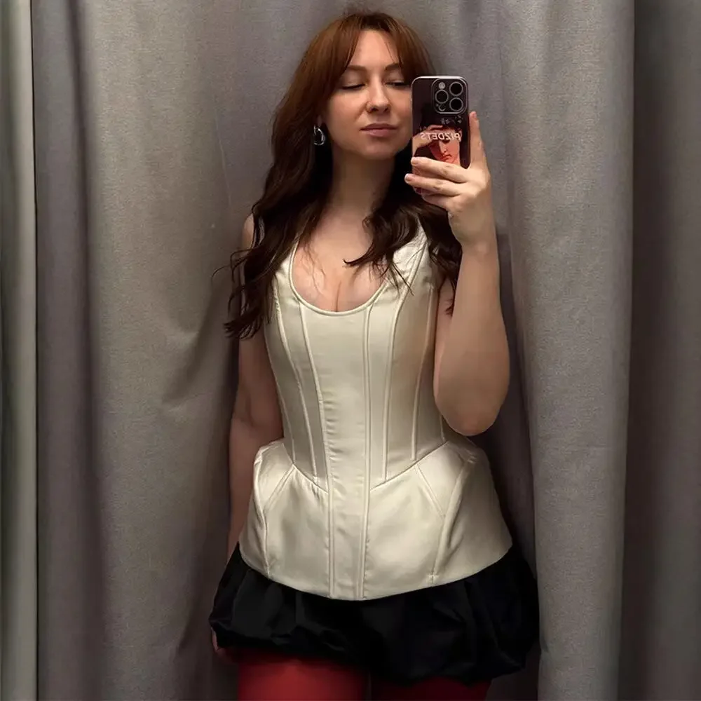 Women's Dark Coquette Style Boned Fishbone Corset Top Strapless Tube Bustier Slim Fit Shapewear Summer New
Women's Dark Coquette Style Boned Fishbone Corset Top Strapless Tube Bustier Slim Fit Shapewear Summer New